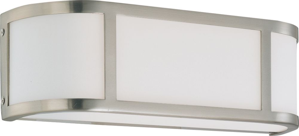 Odeon Brushed Nickel Satin Glass Wall Light 15"Wx5"H