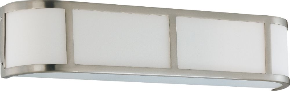 Odeon Brushed Nickel Satin Glass Wall Light 24"Wx5"H