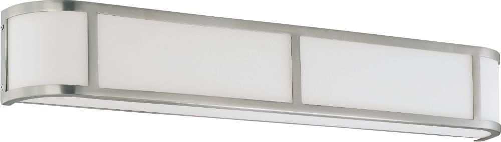 Odeon Brushed Nickel Satin Glass Wall Light 32"Wx5"H