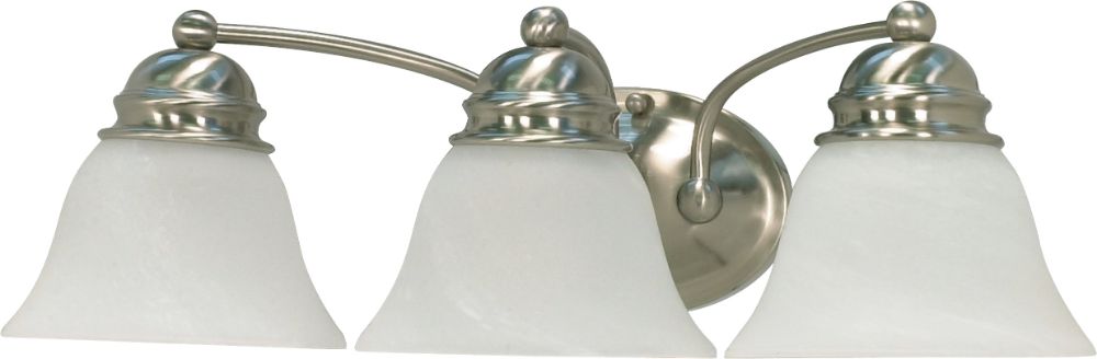 Empire Brushed Nickel Wall Light Alabaster Glass 20"Wx6"H