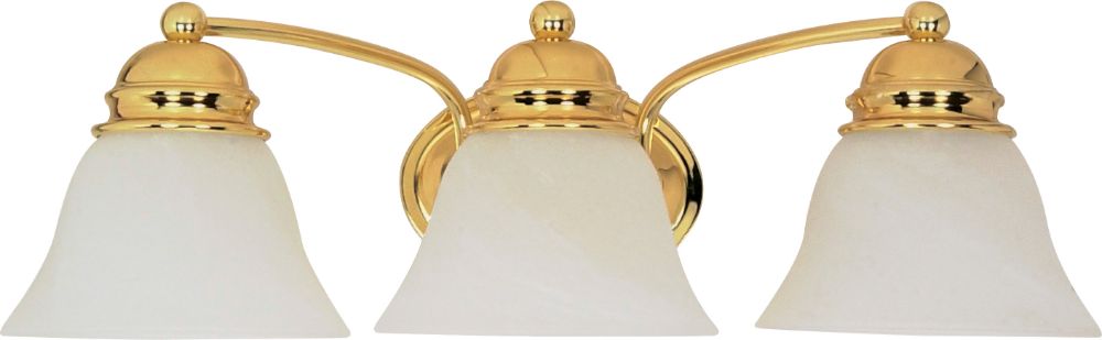 Empire Polished Brass Wall Light Alabaster Glass 20"Wx6"H