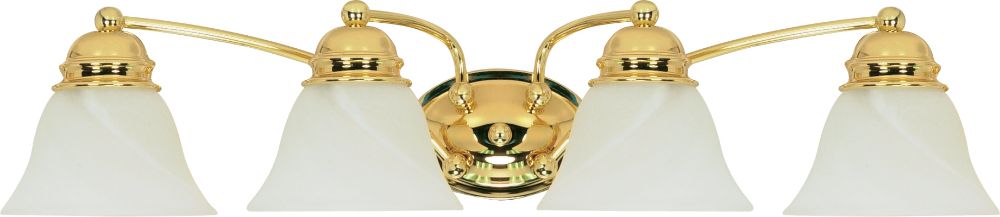 Empire Polished Brass Wall Light Alabaster Glass 29"Wx6"H