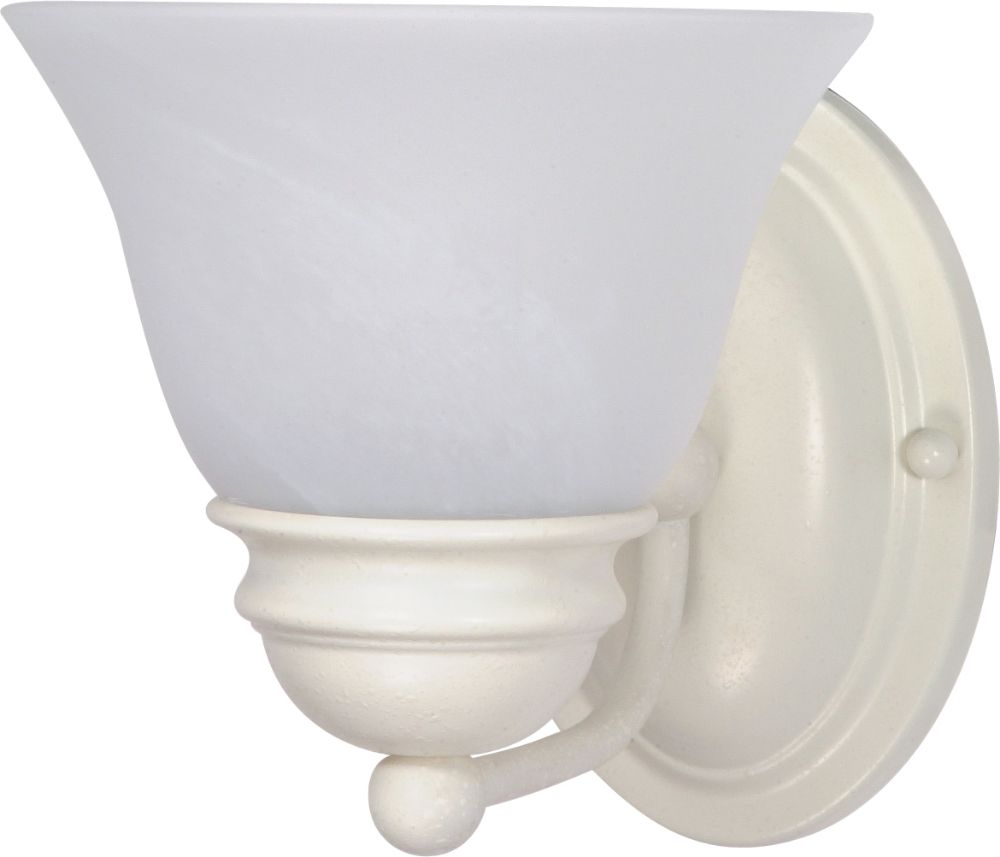 Empire Textured White Sconce Light Alabaster Glass 6"Wx6"H