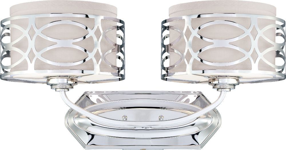 Harlow Polished Nickel Drum Shade Wall Light 21"Wx10"H