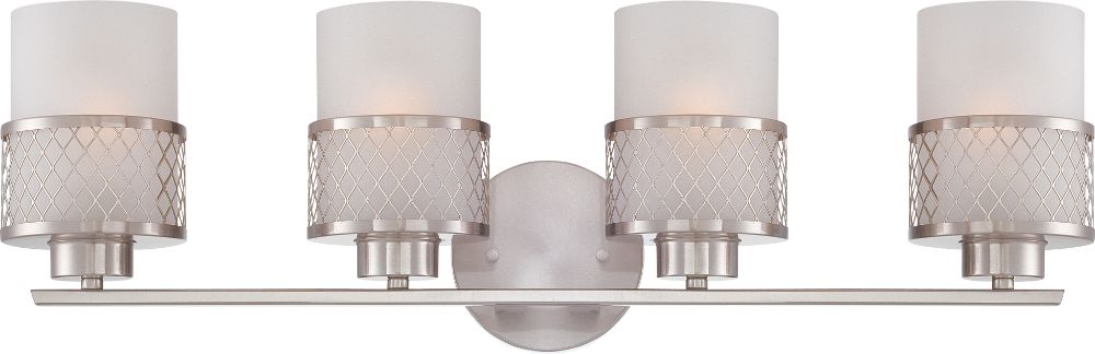 Fusion Brushed Nickel Drum Shade Wall Light 27"Wx8"H