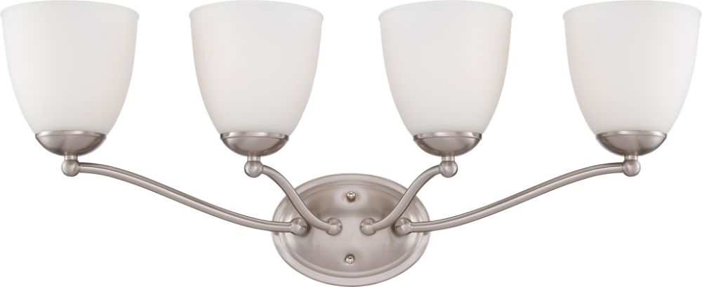Patton Brushed Nickel Wall Light Glass Shades 28"Wx11"H