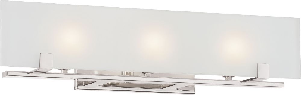 Lynne Polished Nickel Wall Light Frosted Glass 24"Wx6"H