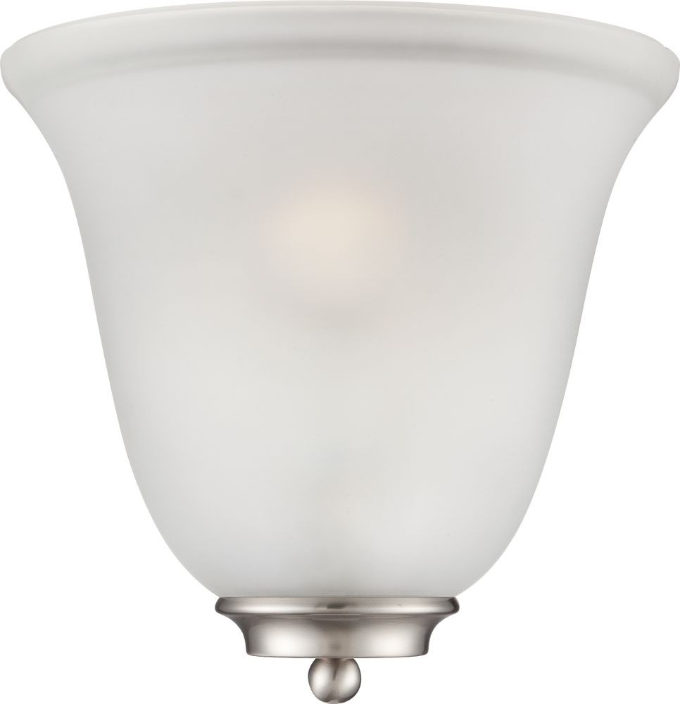 Empire Brushed Nickel Frosted Glass Half Shade Wall Sconce 10"Wx10"H