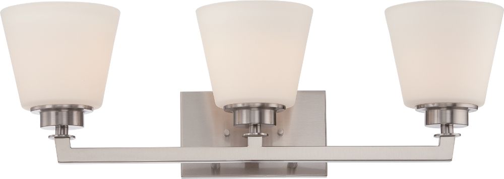 Mobili Brushed Nickel Flared Glass Drum Wall Light 25"Wx8"H