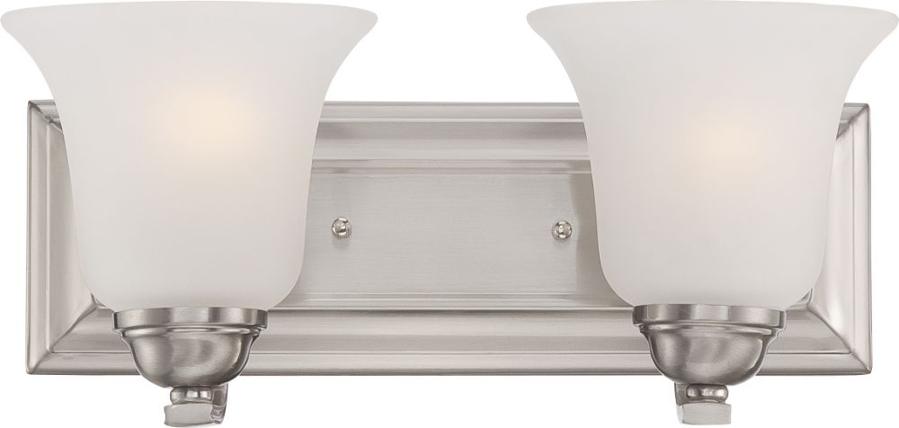Elizabeth Brushed Nickel Wall Light Frosted Glass 14"Wx6"H