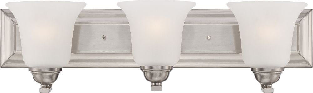 Elizabeth Brushed Nickel Wall Light Frosted Glass 24"Wx6"H