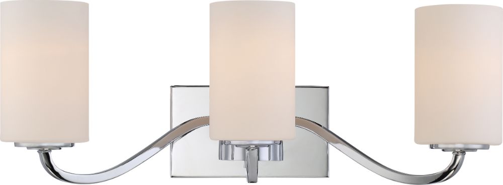 Willow Polished Nickel Wall Light Glass Shades 23"Wx8"H