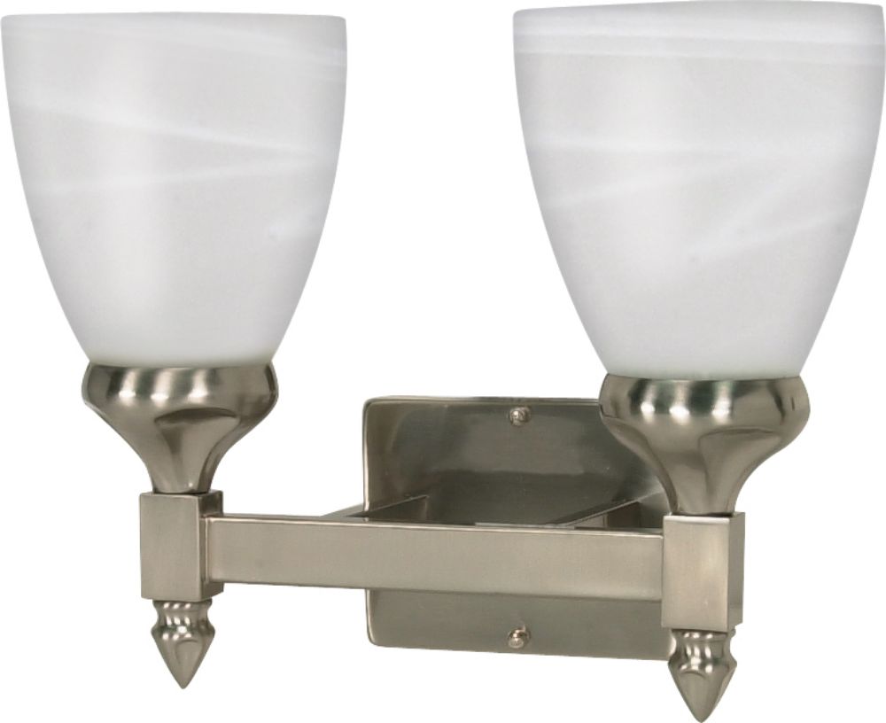 Triumph Brushed Nickel Wall Light Glass Shades 13"Wx10"H