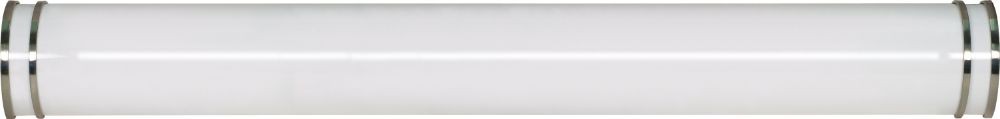 Glamour White Brushed Nickel Fluorescent Wall Light 49"Wx5"H