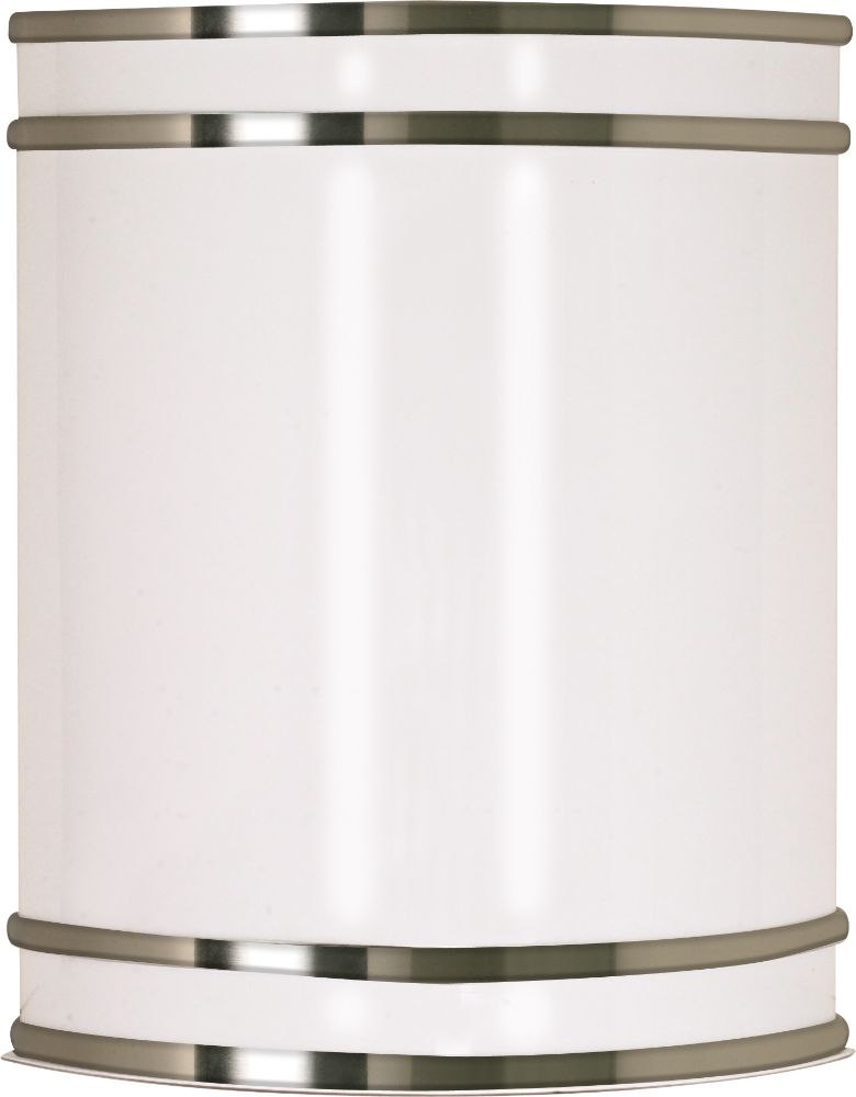 Glamour Fluorescent White Brushed Nickel Sconce Light 9"Wx10"H