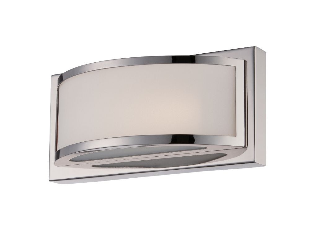Mercer LED Polished Nickel Glass Sconce Light 10"Wx4"H