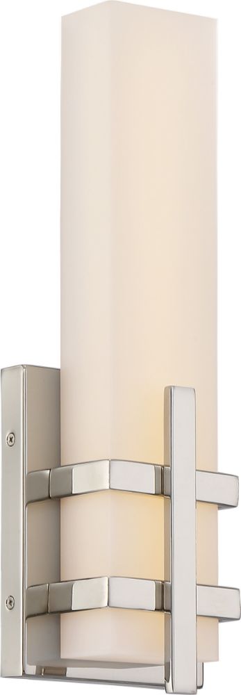 Grill LED Polished Nickel Acrylic Lens Sconce Light 4"Wx12"H