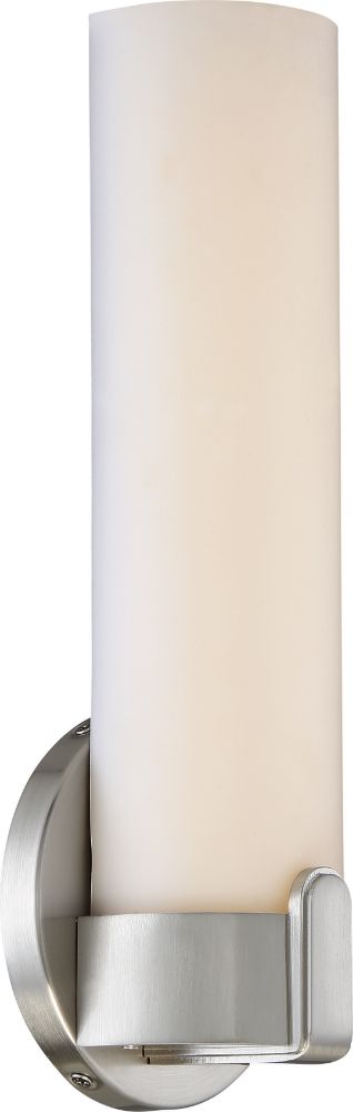 Loop LED Brushed Nickel Cylinder Shade Sconce Light 4"Wx12"H