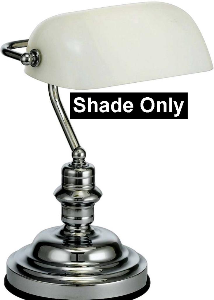 White Bankers Lamp Glass Shade - Sale !