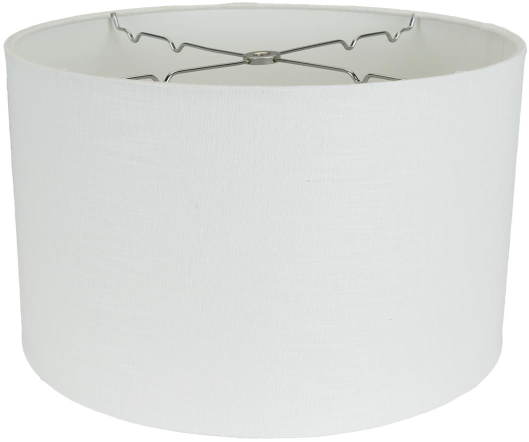 Rolled Edge White Linen Drum Lamp Shade 12-18"W