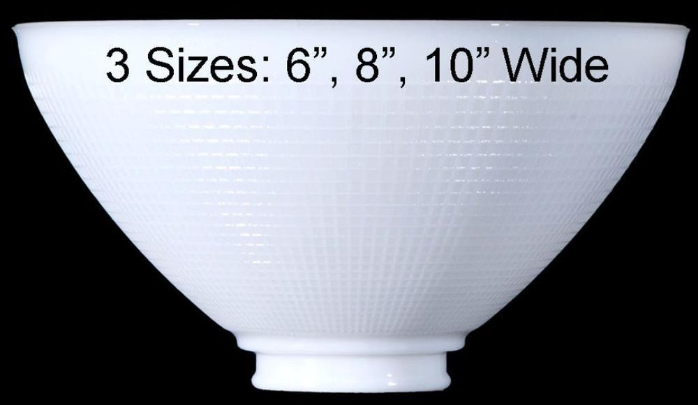 White Glass Reflector Bowl Torchiere Shade 6-10"W