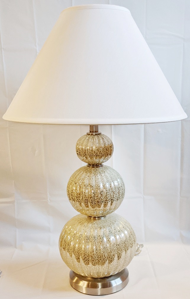 Vintage Speckled Glass Hollywood Regency Lamp 29"H SOLD