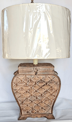 Ceramic Lamp Basketweave Design 26"H - Sale !