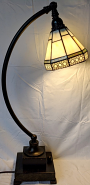 Adjustable Tiffany Accent Lamp w/Heavy Cast Iron Base 25"H SOLD