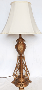 Aged Copper Lamp 33"H