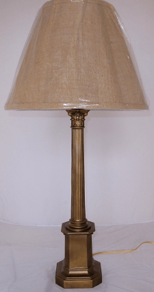 Antique Lamp Burlap Shade 31.5"H SOLD