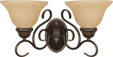 Castillo ORB Bronze Wall Light Champagne Glass Shades 17"Wx9"H