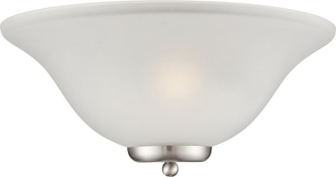 Ballerina Brushed Nickel Bathroom Light Frosted Glass 16"Wx7"H