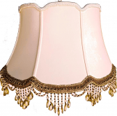 Victorian 6 Way Floor Lamp Shade Cream, White, Beaded Fringes 17-19"W