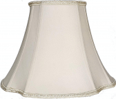 Ivory Bell Silk Lamp Shade Cut Corners 16"W - Sale !