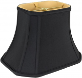 Rectangle Lamp Shade Black Bell Silk Cut Corner 8-18"W