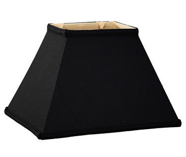 Black Tapered Rectangle Silk Lamp Shade 12-18"W