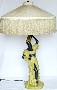 Vintage Blackamoor Lamp 35"H