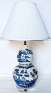 Blue & White Porcelain Lamp 28"H SOLD