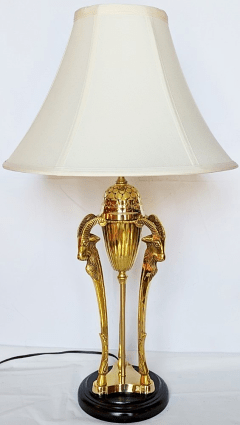 Brass Rams Head Lamp 28"H - Sale !