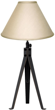 Bronze Iron Tripod Table Lamp Adjustable 30-38"H SOLD