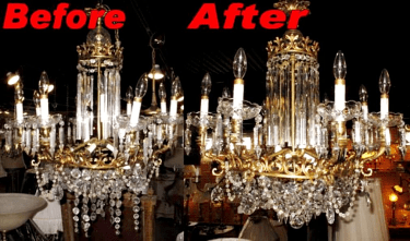 Crystal Chandelier Repair Before & After