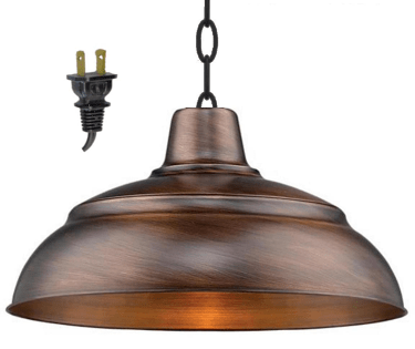 Genuine Copper Plug In Pendant Light 14-17"W