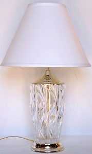 Vintage Crystal Lamp Brass Base 24"H - Sale !