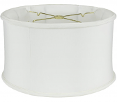 Silk Drum Lamp Shade Cream, White, Black 12-18"W
