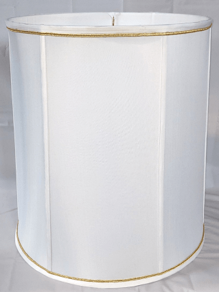 Classic Drum Lamp Shade w/Small Gold Trim 10-18"W