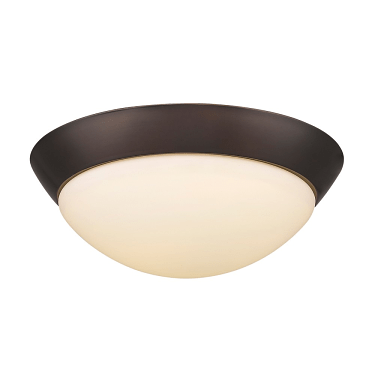 Incandescent ORB Bronze Dome Shade Flush Ceiling Light 11"Wx4"H
