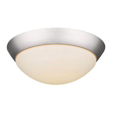 LED Satin Nickel Dome Shade Flush Ceiling Light 11"Wx4"H