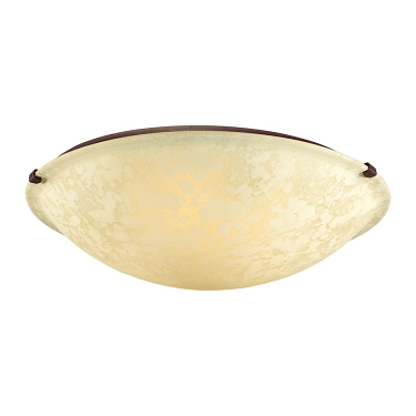 Rubbed Bronze Flush Ceiling Light Scavo Glass 20"Wx5"H