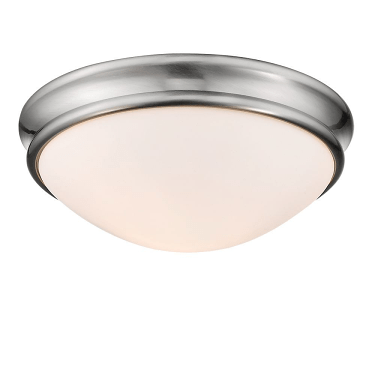 Brushed Nickel Flush Ceiling Light Scavo Glass 12"Wx5"H