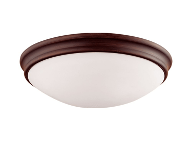 Rubbed Bronze Flush Ceiling Light Scavo Glass 12"Wx5"H